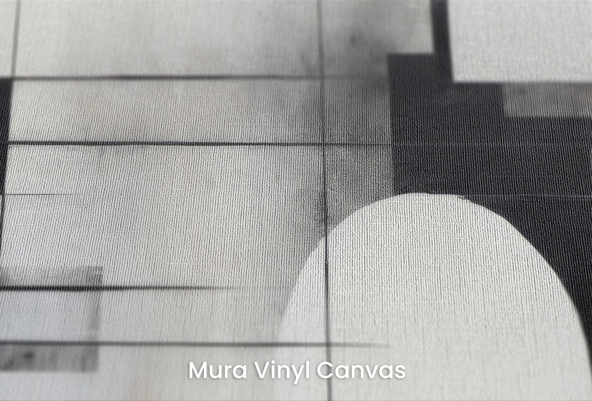 Zbliżenie na artystyczną fototapetę o nazwie Monochromatic Intersect na podłożu Mura Vinyl Canvas - faktura naturalnego płótna.