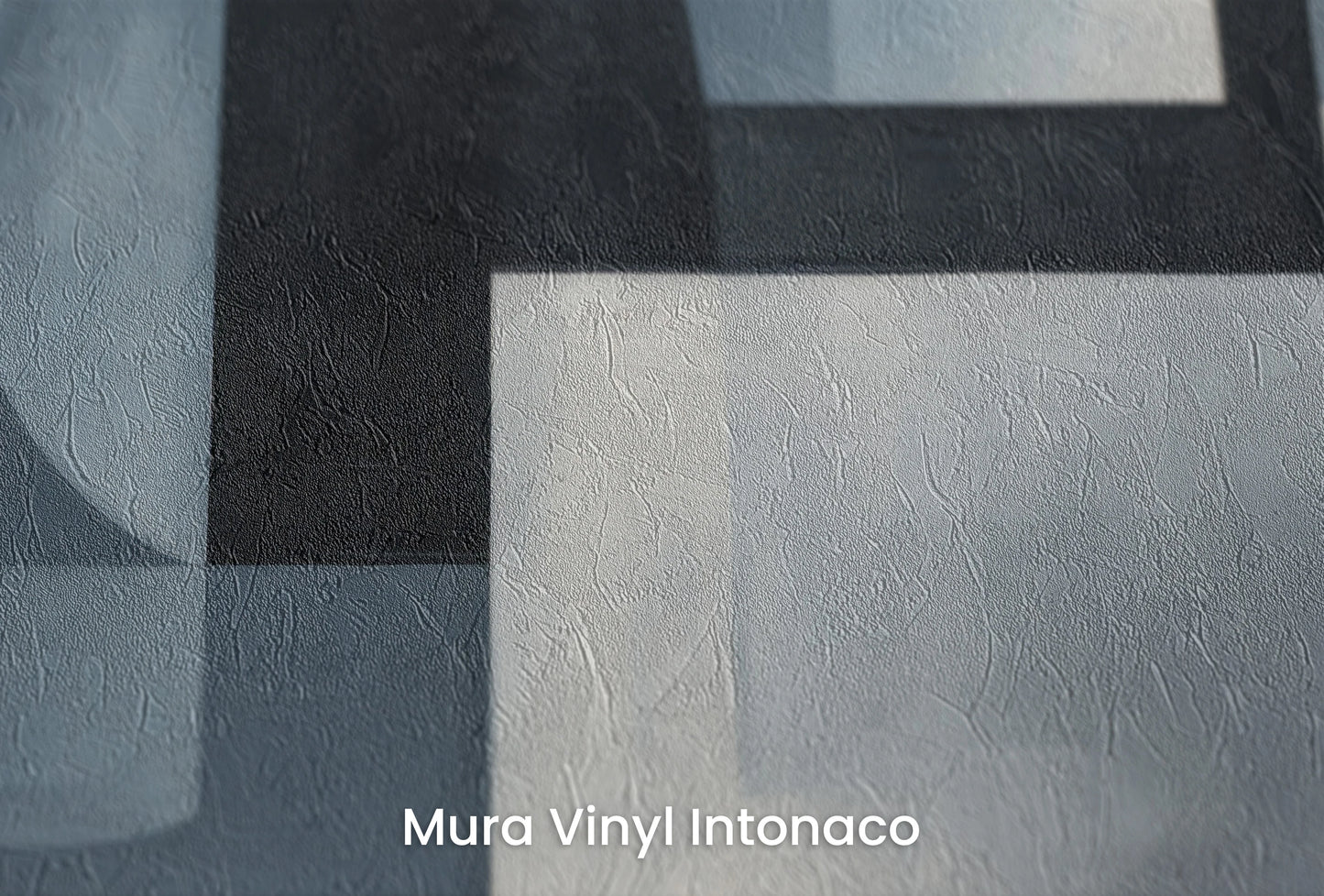 Zbliżenie na artystyczną fototapetę o nazwie Circular Shades na podłożu Mura Vinyl Intonaco - struktura tartego tynku.