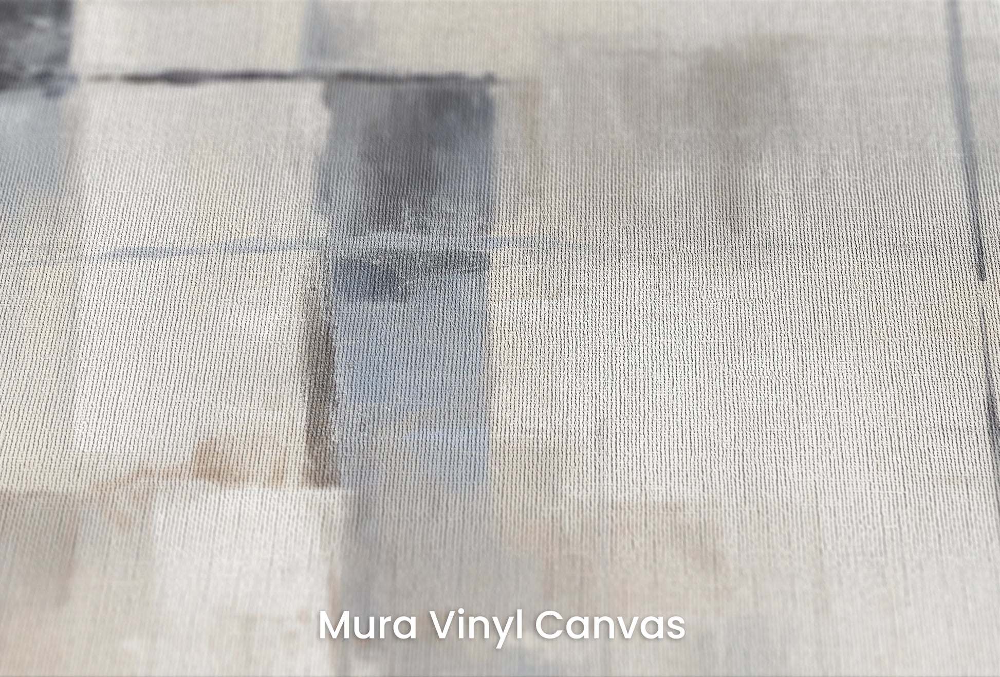 Zbliżenie na artystyczną fototapetę o nazwie Serenity in Squares na podłożu Mura Vinyl Canvas - faktura naturalnego płótna.
