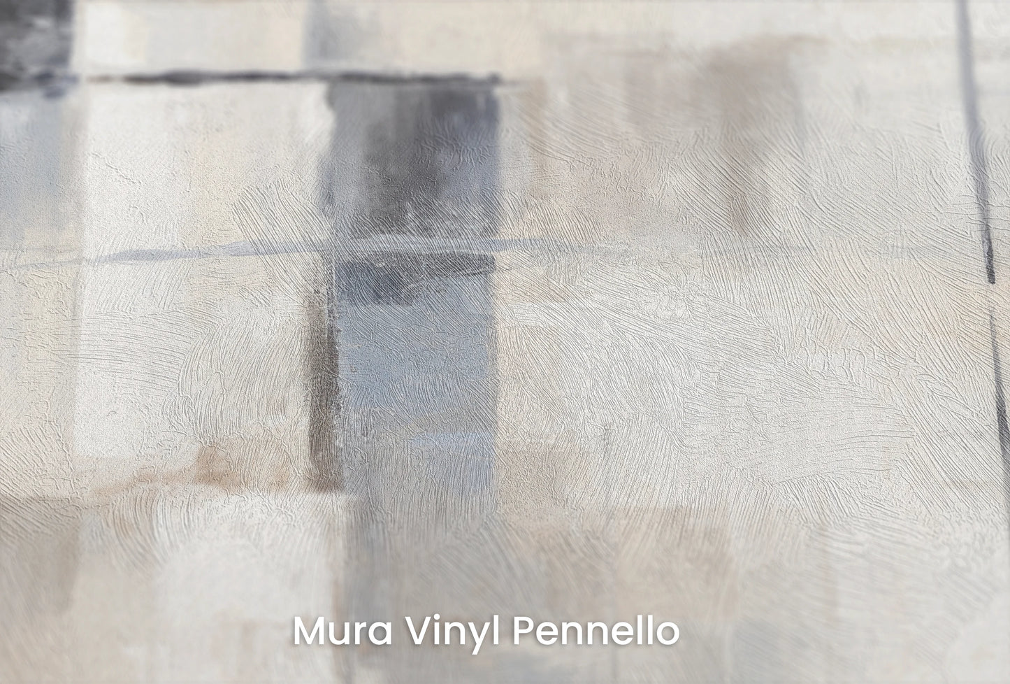 Zbliżenie na artystyczną fototapetę o nazwie Serenity in Squares na podłożu Mura Vinyl Pennello - faktura pociągnięć pędzla malarskiego.
