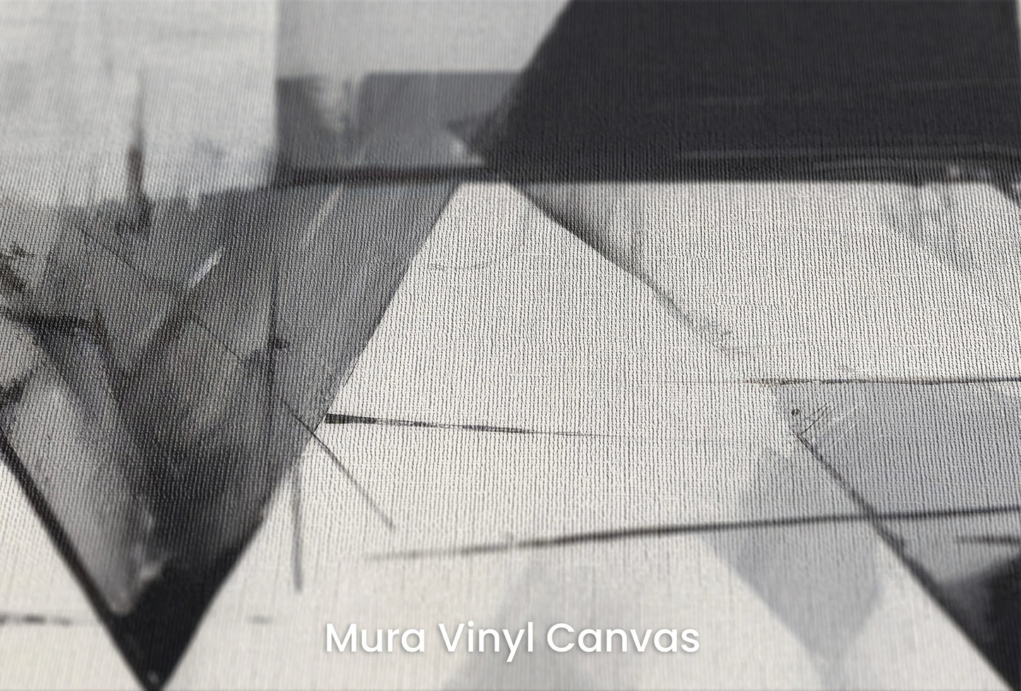 Zbliżenie na artystyczną fototapetę o nazwie Angular Dynamics na podłożu Mura Vinyl Canvas - faktura naturalnego płótna.