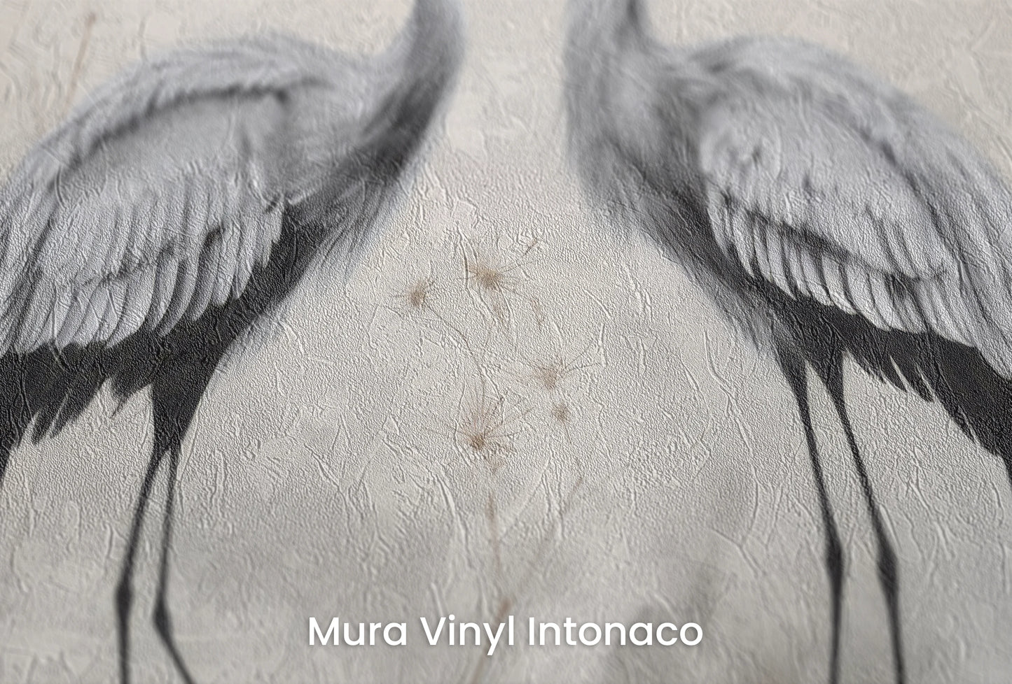 Zbliżenie na artystyczną fototapetę o nazwie Soft Touch of Nature na podłożu Mura Vinyl Intonaco - struktura tartego tynku.