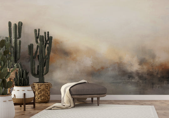 Wzór fototapety artystycznej o nazwie GENTLE FROST MIST pokazanej w aranżacji wnętrza.