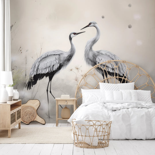 Wzór fototapety artystycznej o nazwie Soft Touch of Nature pokazanej w aranżacji wnętrza.
