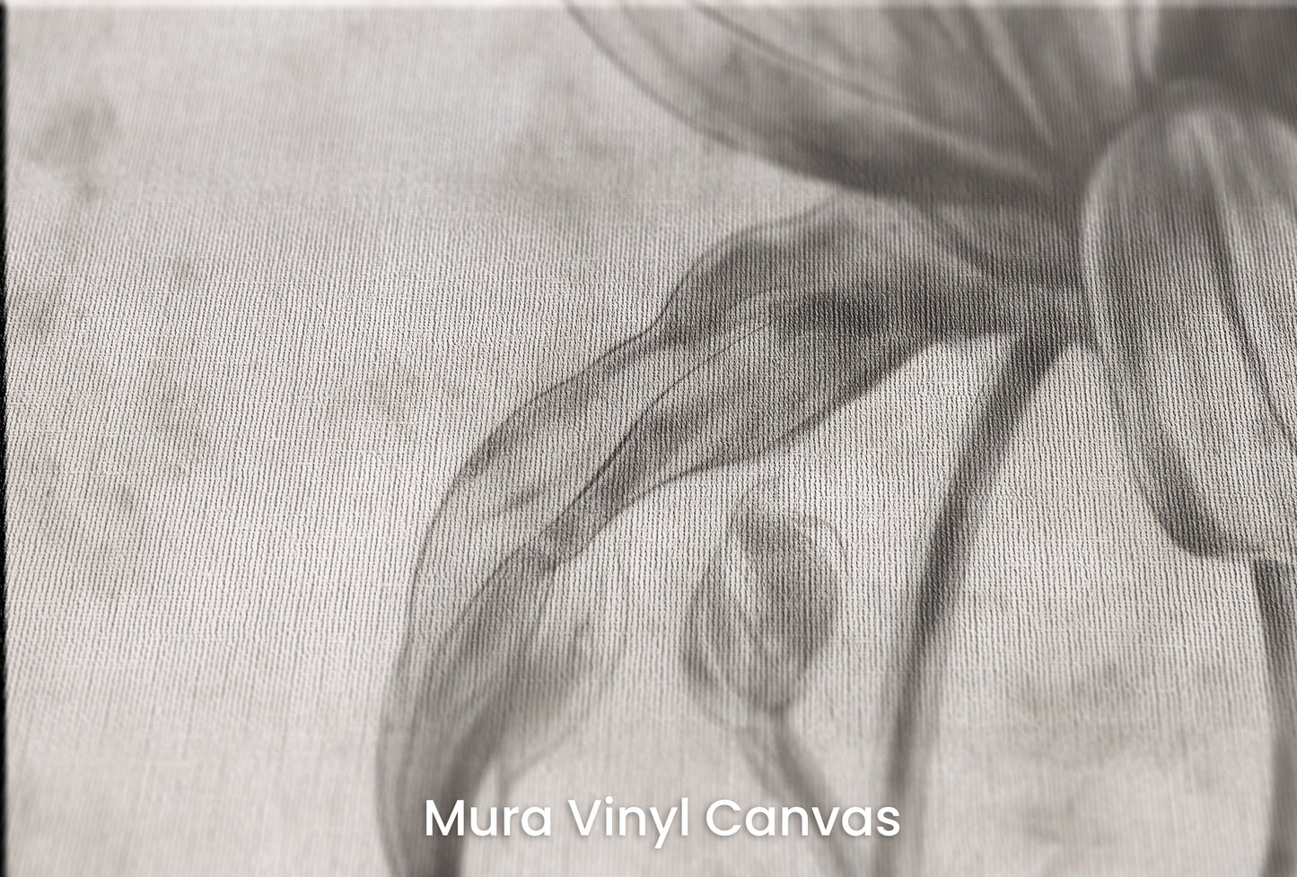 Zbliżenie na artystyczną fototapetę o nazwie TIMELESS BLOOM na podłożu Mura Vinyl Canvas - faktura naturalnego płótna.