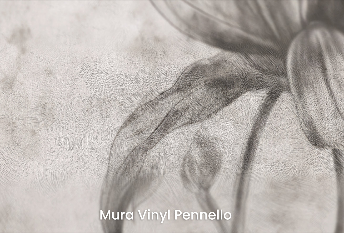 Zbliżenie na artystyczną fototapetę o nazwie TIMELESS BLOOM na podłożu Mura Vinyl Pennello - faktura pociągnięć pędzla malarskiego.