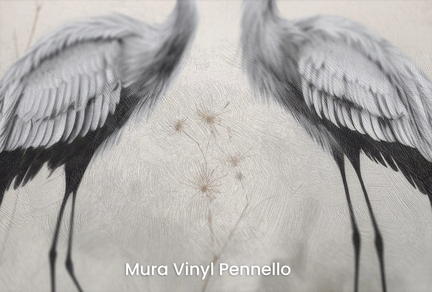 Zbliżenie na artystyczną fototapetę o nazwie Soft Touch of Nature na podłożu Mura Vinyl Pennello - faktura pociągnięć pędzla malarskiego.