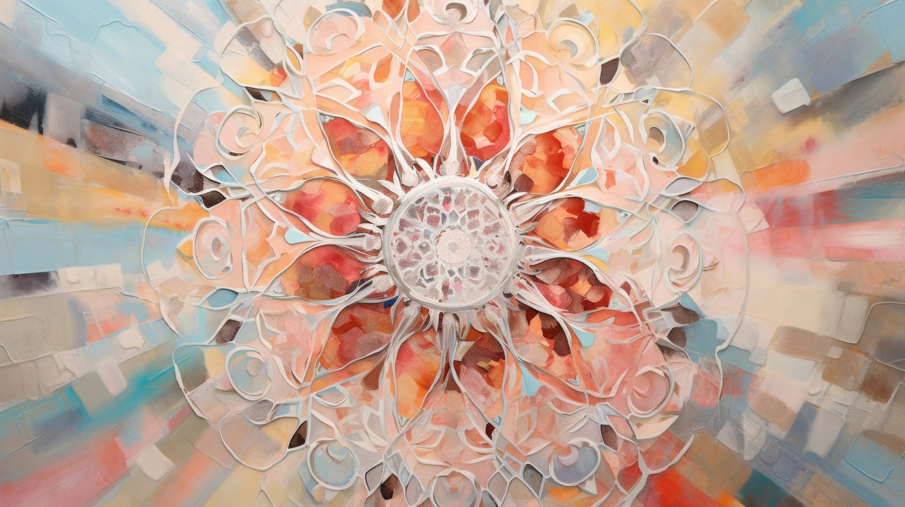 Pattern preview: Prezentacja całego wzoru fototapety o nazwie Crystal Mandala