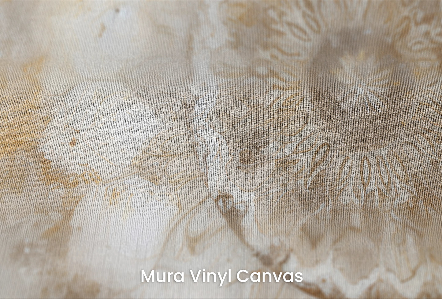 Zbliżenie na artystyczną fototapetę o nazwie Crystal Lotus na podłożu Mura Vinyl Canvas - faktura naturalnego płótna.