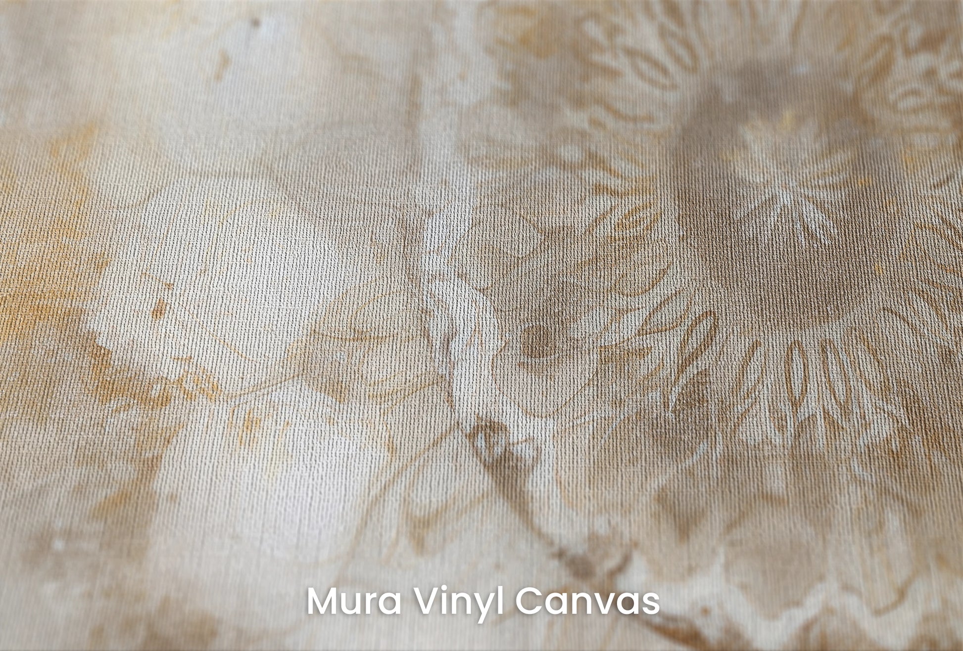 Zbliżenie na artystyczną fototapetę o nazwie Crystal Lotus na podłożu Mura Vinyl Canvas - faktura naturalnego płótna.