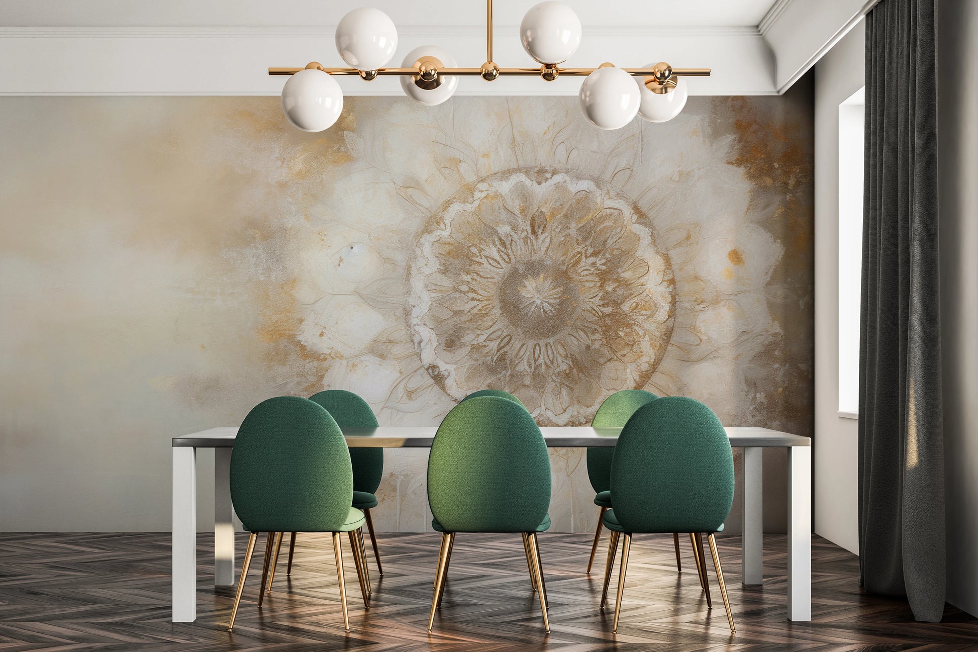 Fototapeta artystyczna o nazwie Crystal Lotus pokazana w aranżacji wnętrza.