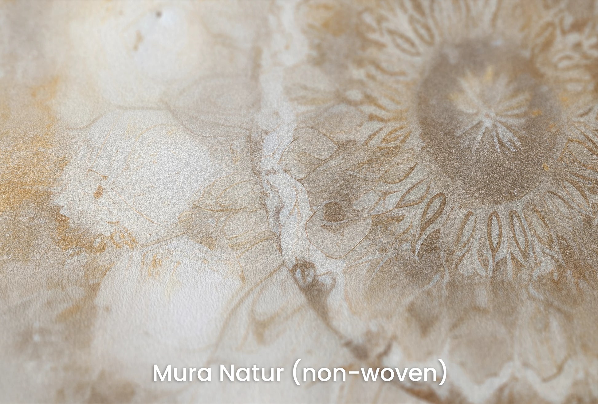 Zbliżenie na artystyczną fototapetę o nazwie Crystal Lotus na podłożu Mura Natur (non-woven) - naturalne i ekologiczne podłoże.