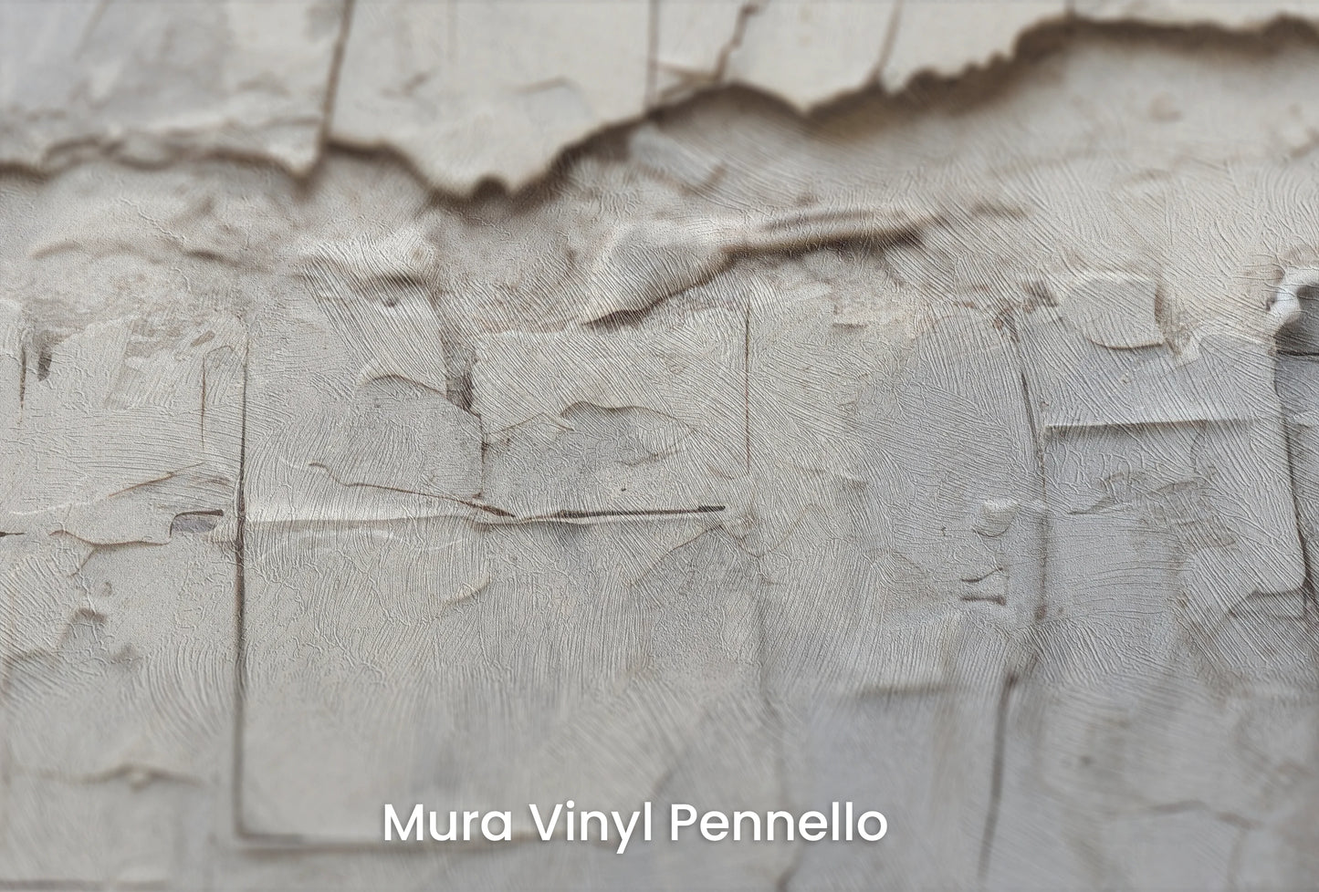Zbliżenie na artystyczną fototapetę o nazwie Cracked Canvas na podłożu Mura Vinyl Pennello - faktura pociągnięć pędzla malarskiego.