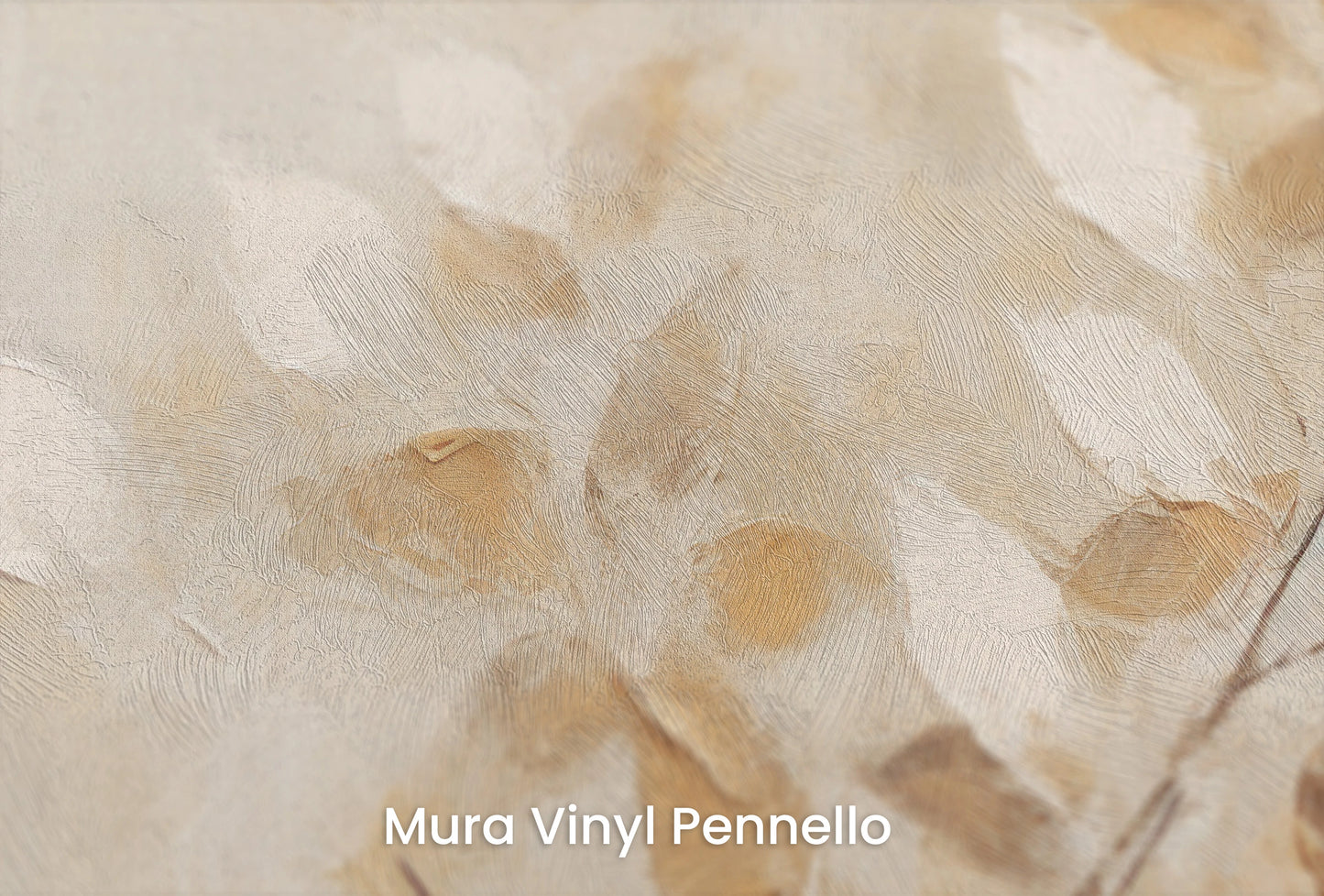 Zbliżenie na artystyczną fototapetę o nazwie Golden Touch na podłożu Mura Vinyl Pennello - faktura pociągnięć pędzla malarskiego.