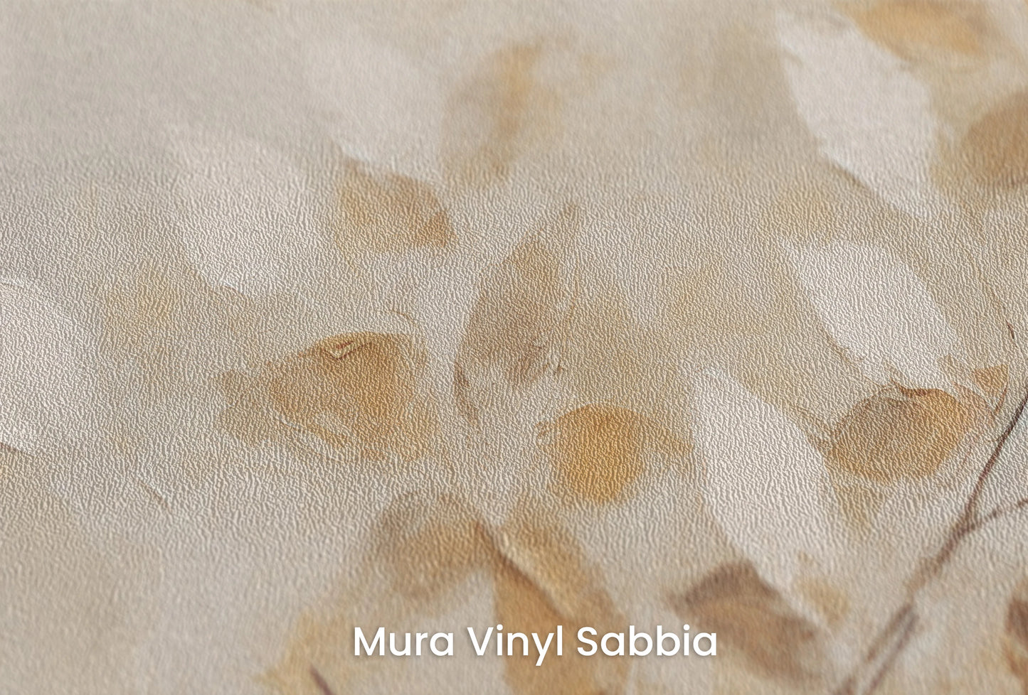 Zbliżenie na artystyczną fototapetę o nazwie Golden Touch na podłożu Mura Vinyl Sabbia struktura grubego ziarna piasku.