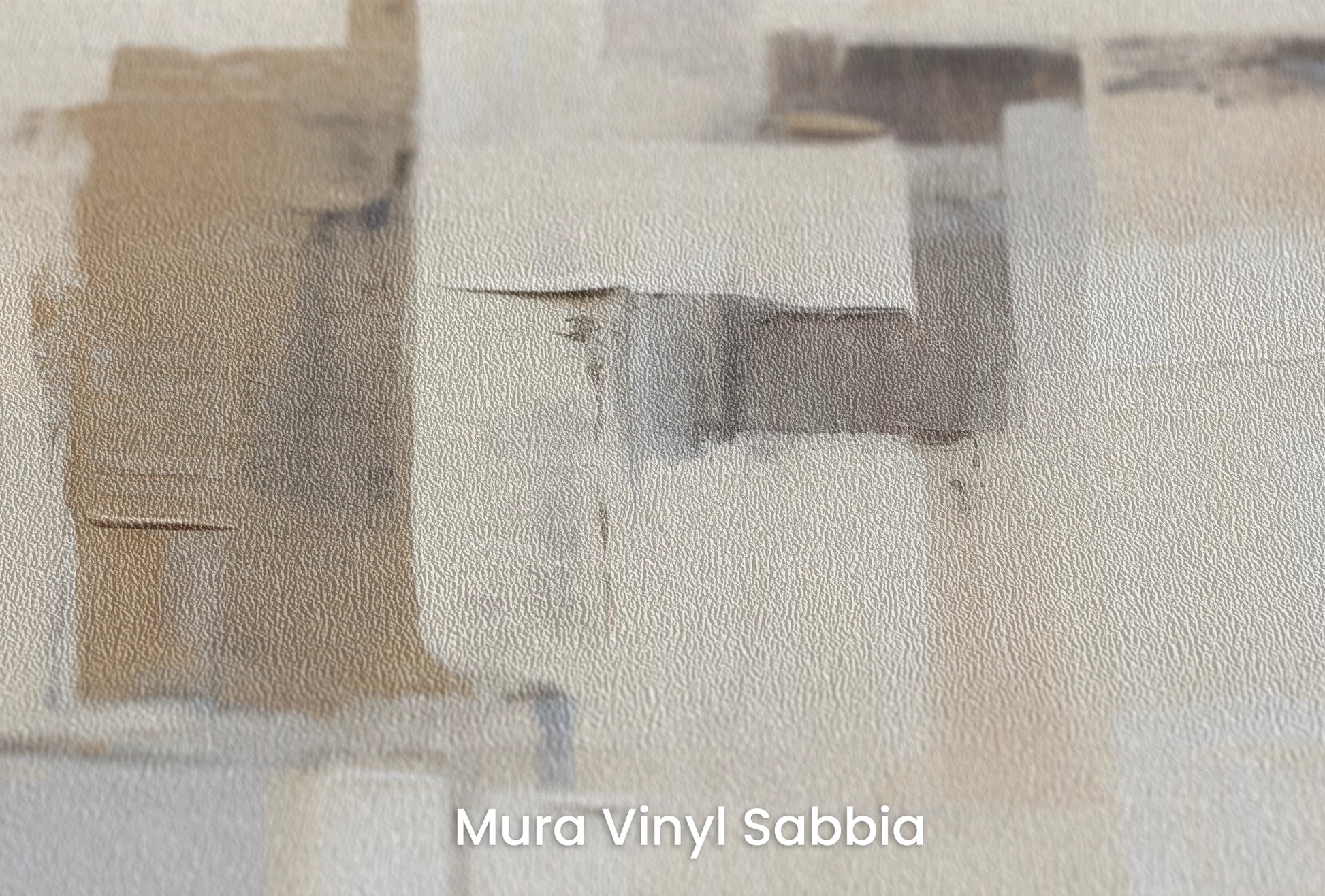 Zbliżenie na artystyczną fototapetę o nazwie Neutral Harmony na podłożu Mura Vinyl Sabbia struktura grubego ziarna piasku.