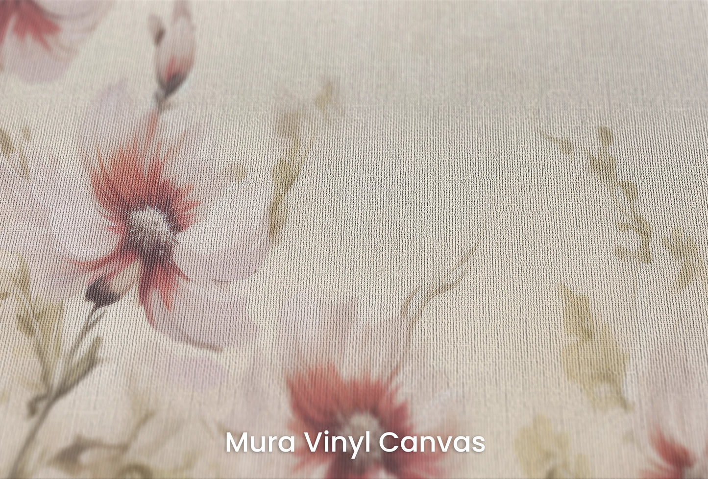 Zbliżenie na artystyczną fototapetę o nazwie Soft Thistle Charm na podłożu Mura Vinyl Canvas - faktura naturalnego płótna.