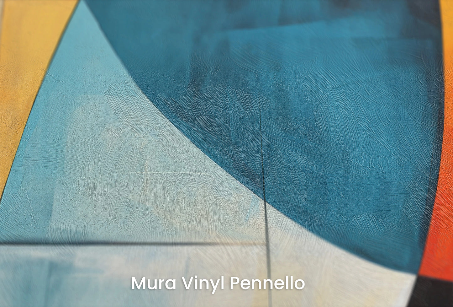 Zbliżenie na artystyczną fototapetę o nazwie Harmonic Contrast na podłożu Mura Vinyl Pennello - faktura pociągnięć pędzla malarskiego.