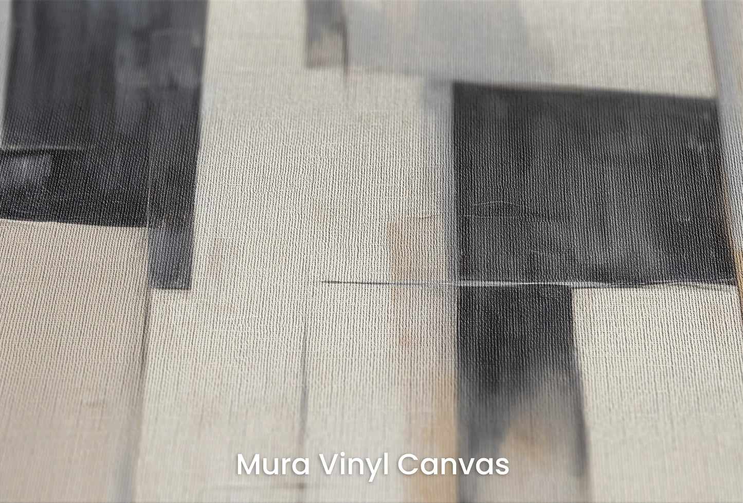 Zbliżenie na artystyczną fototapetę o nazwie Contemporary Patchwork na podłożu Mura Vinyl Canvas - faktura naturalnego płótna.