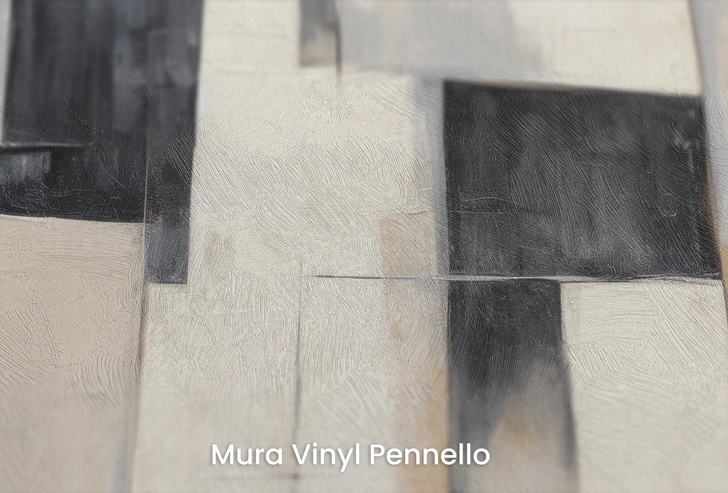 Zbliżenie na artystyczną fototapetę o nazwie Contemporary Patchwork na podłożu Mura Vinyl Pennello - faktura pociągnięć pędzla malarskiego.