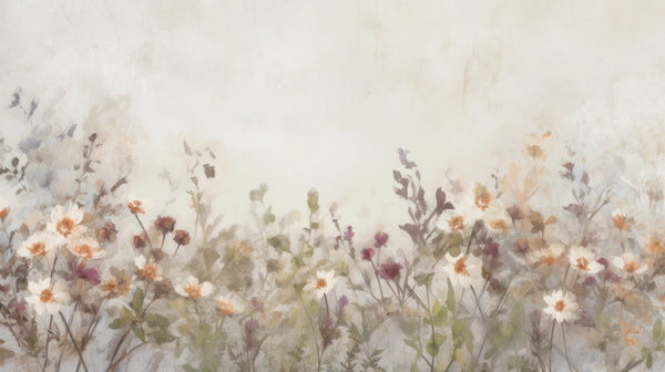 Fleurs Sauvages Fantaisistes - Papier Peint Fleurs Sauvages Pastel