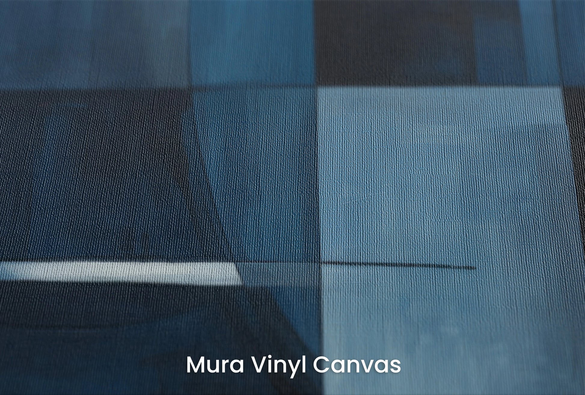 Zbliżenie na artystyczną fototapetę o nazwie Blue Orbital na podłożu Mura Vinyl Canvas - faktura naturalnego płótna.
