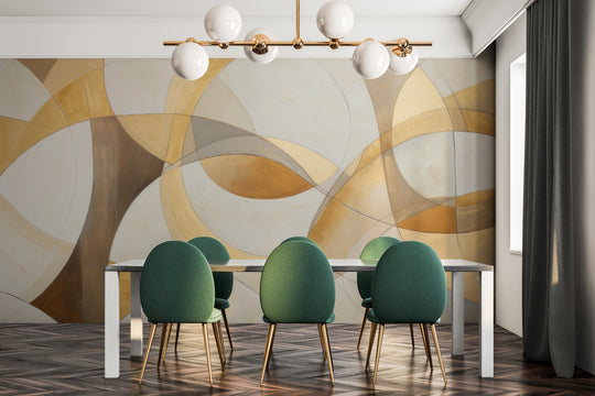 Wzór fototapety artystycznej o nazwie SWIRLING SPECTRUM ELEGANCE pokazanej w aranżacji wnętrza.