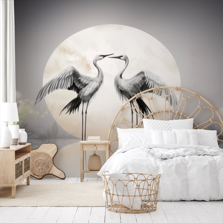 Fototapeta malowana o nazwie Celestial Serenity pokazana w aranżacji wnętrza.