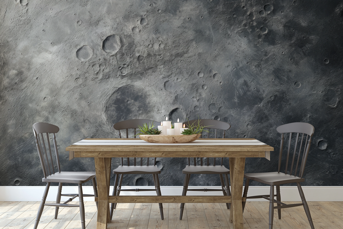 Wzór fototapety o nazwie Lunar Silence #2 pokazanej w kontekście pomieszczenia.