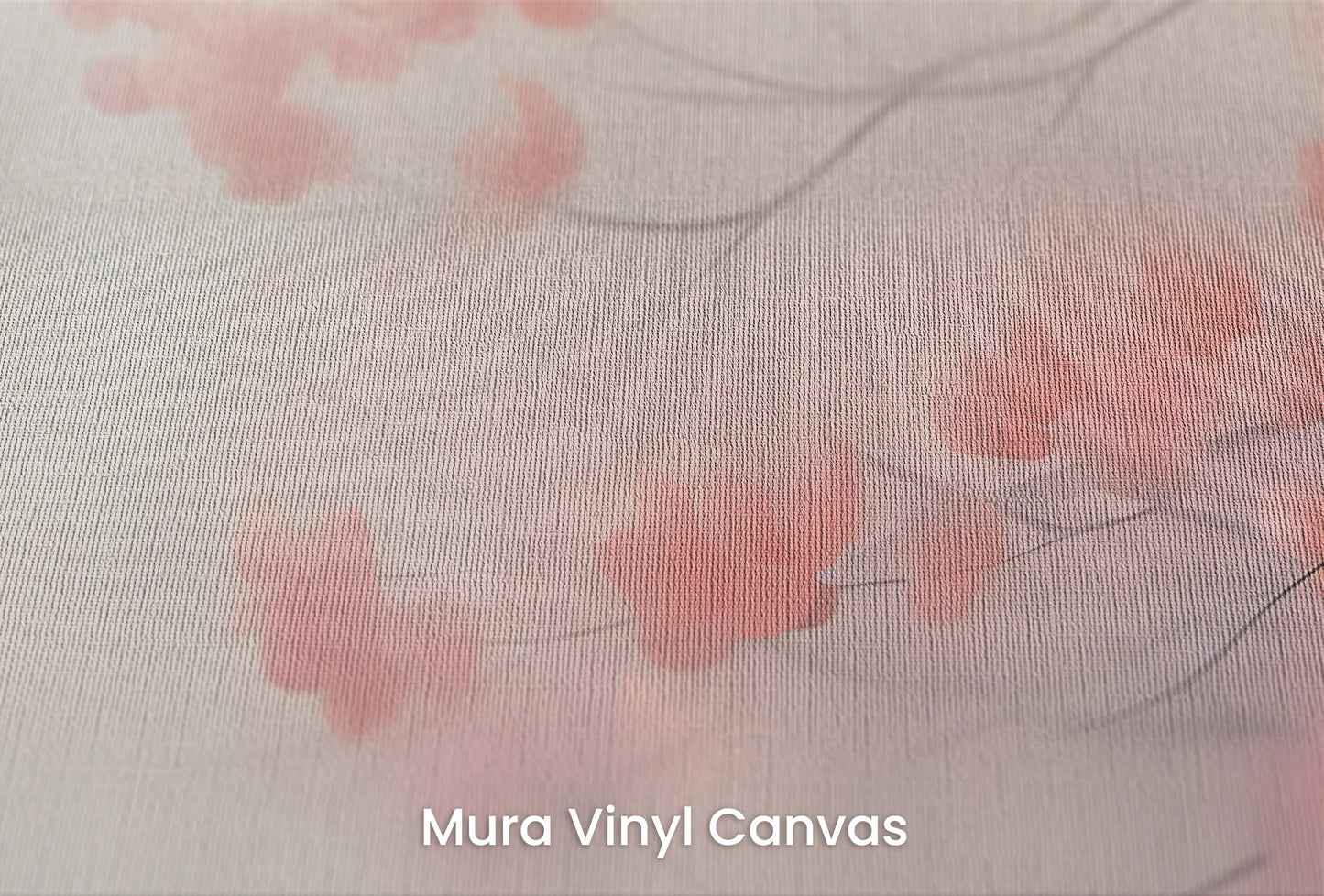Zbliżenie na artystyczną fototapetę o nazwie Spring Melody na podłożu Mura Vinyl Canvas - faktura naturalnego płótna.