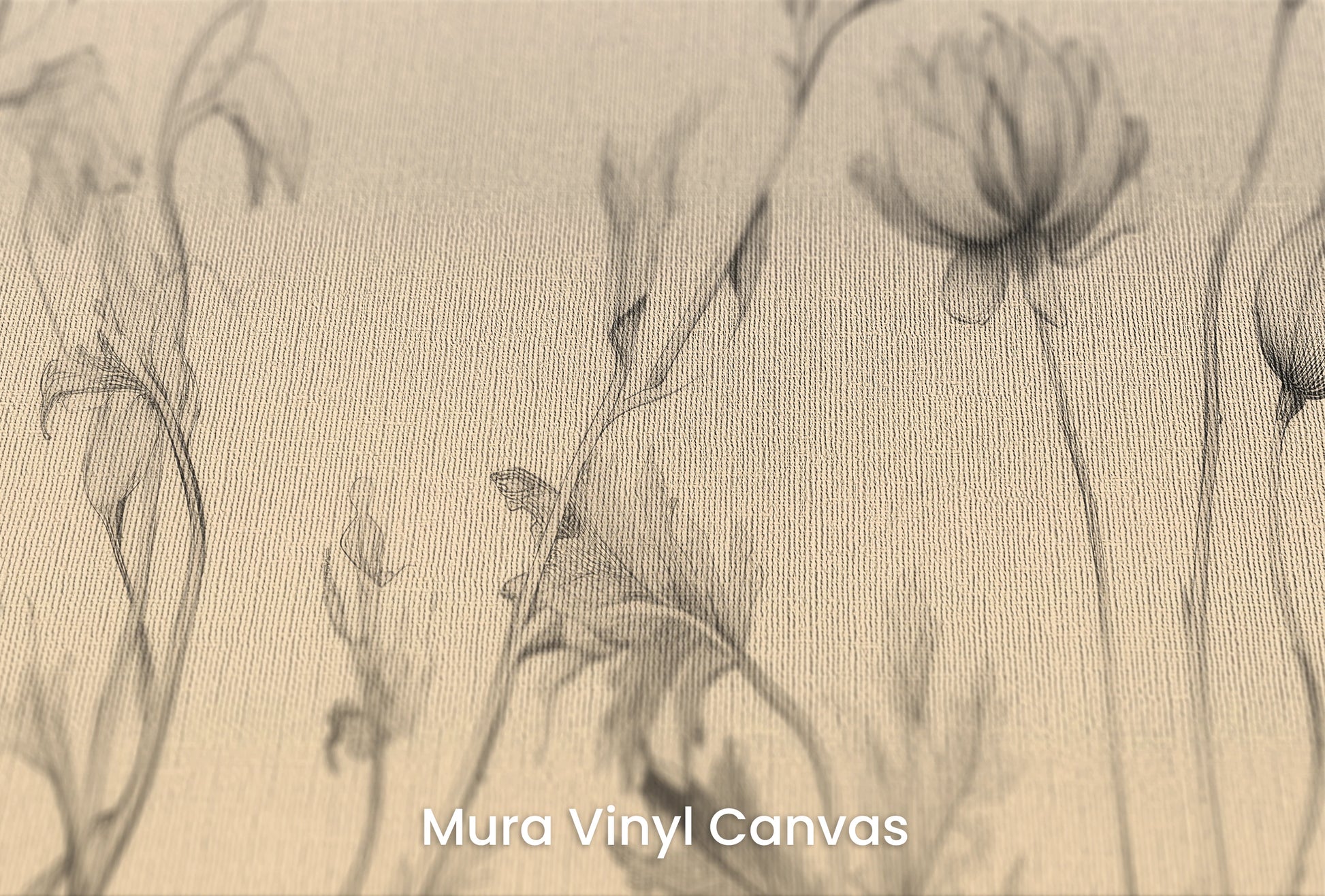 Zbliżenie na artystyczną fototapetę o nazwie Sunflower Elegance na podłożu Mura Vinyl Canvas - faktura naturalnego płótna.
