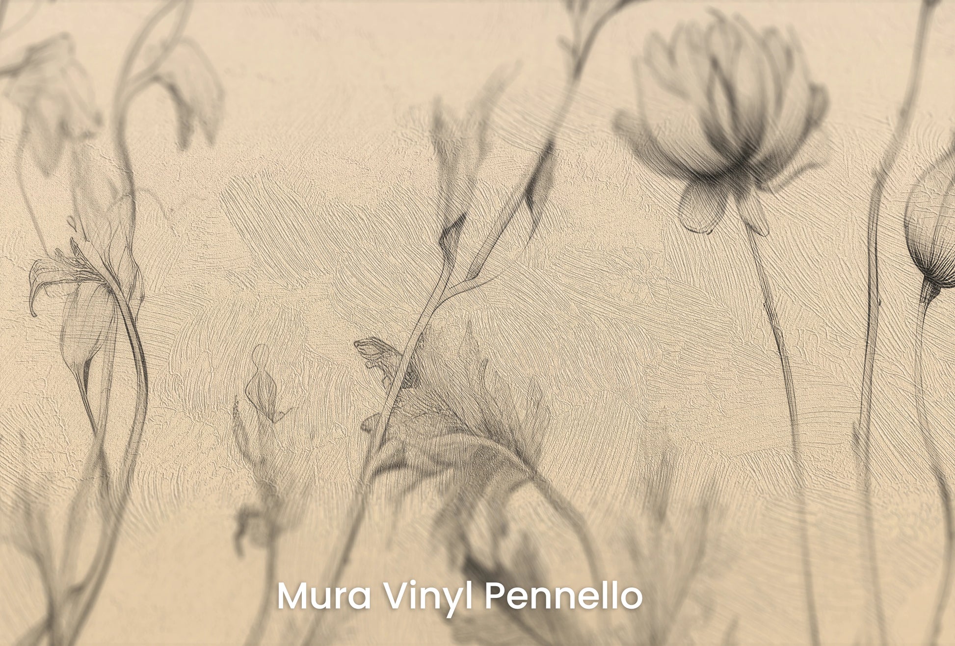 Zbliżenie na artystyczną fototapetę o nazwie Sunflower Elegance na podłożu Mura Vinyl Pennello - faktura pociągnięć pędzla malarskiego.