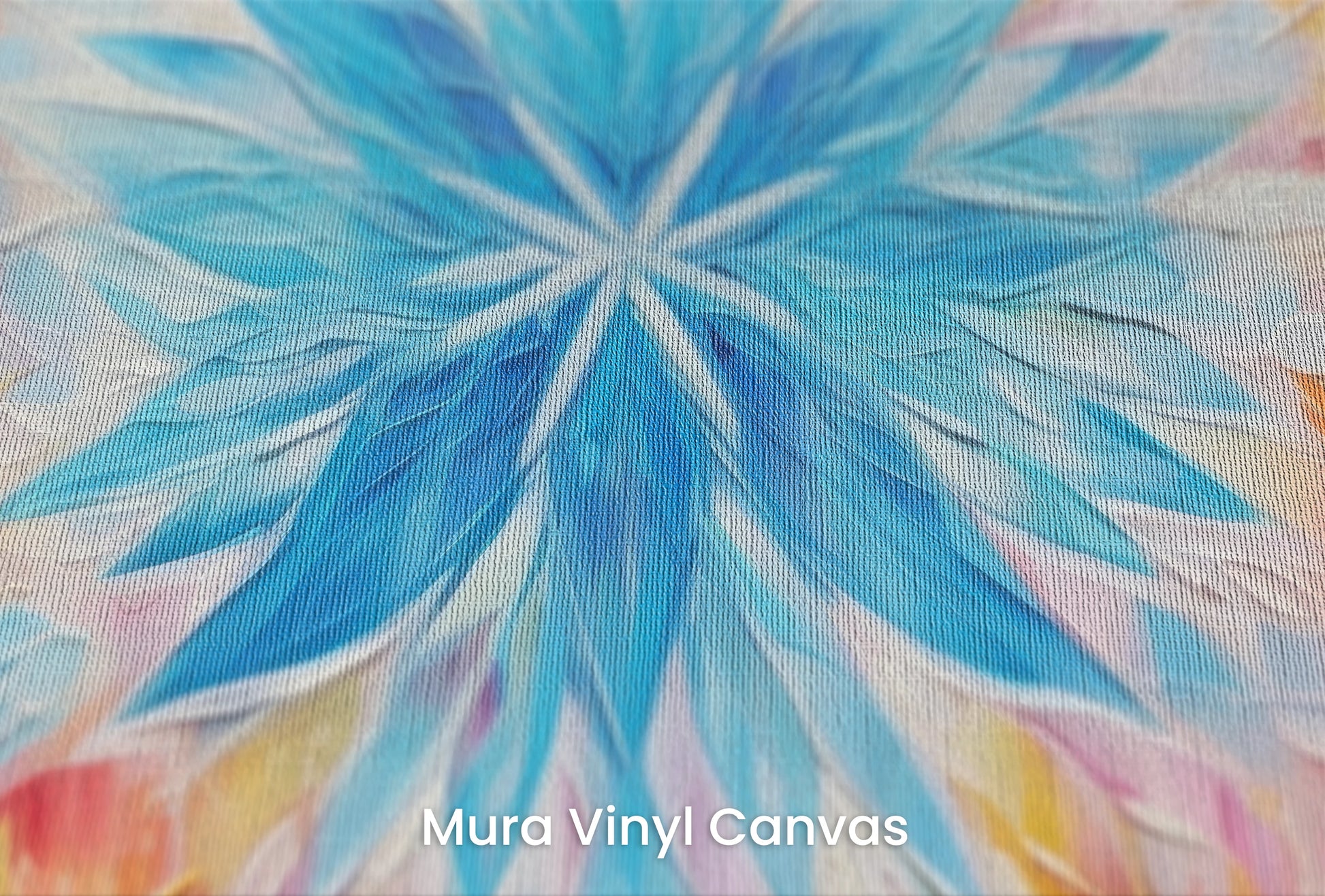 Zbliżenie na artystyczną fototapetę o nazwie Fire and Ice na podłożu Mura Vinyl Canvas - faktura naturalnego płótna.