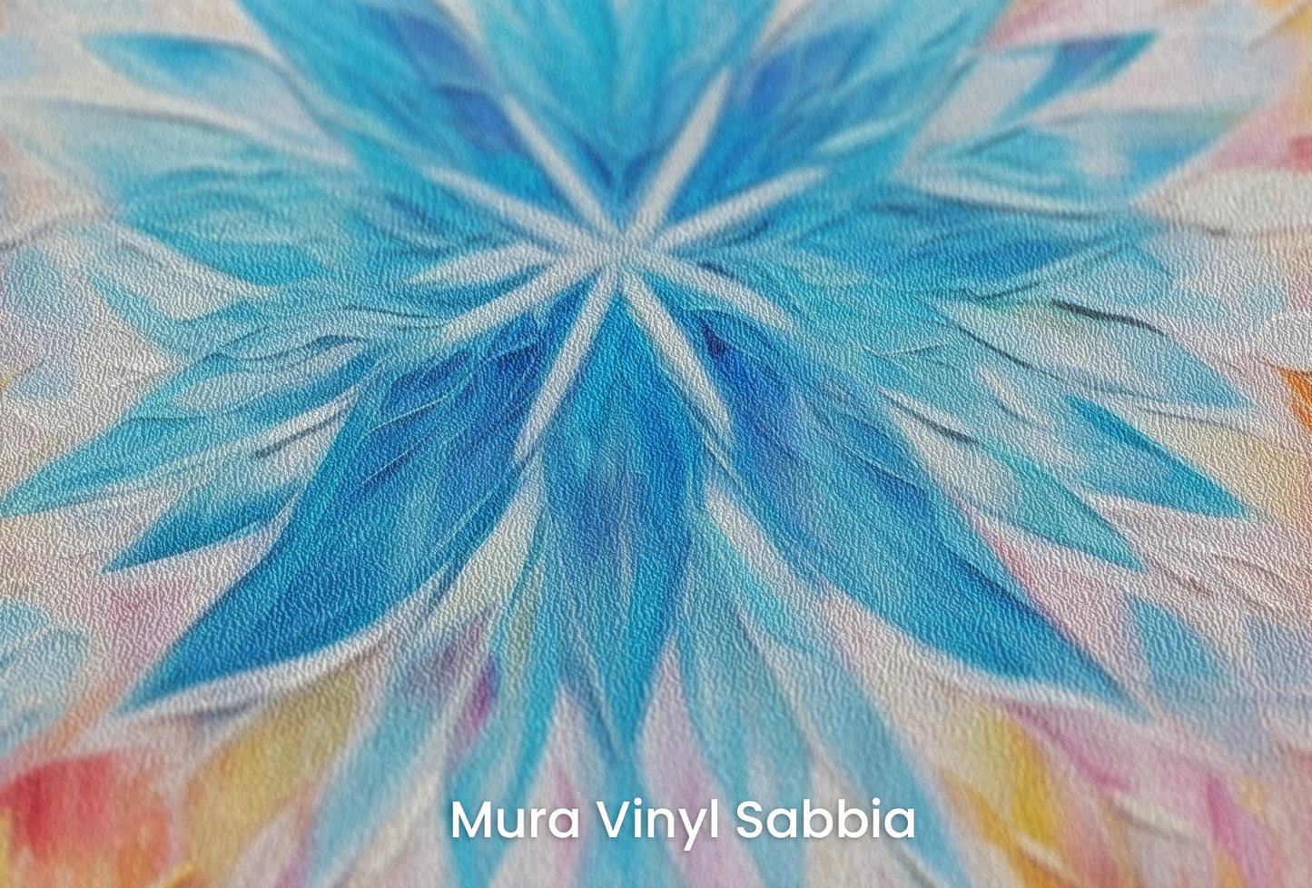 Zbliżenie na artystyczną fototapetę o nazwie Fire and Ice na podłożu Mura Vinyl Sabbia struktura grubego ziarna piasku.