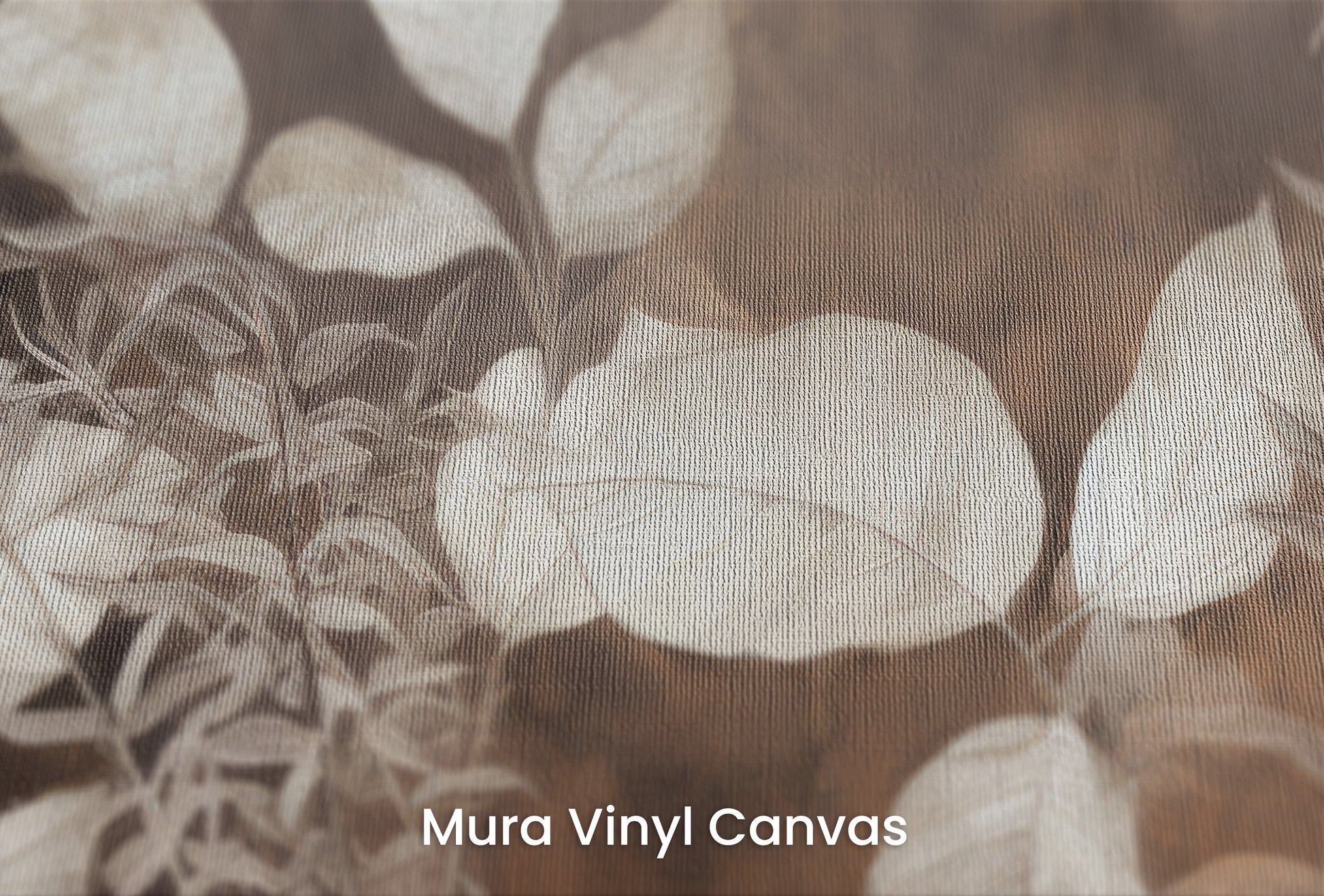 Zbliżenie na artystyczną fototapetę o nazwie Botanical Elegance #2 na podłożu Mura Vinyl Canvas - faktura naturalnego płótna.