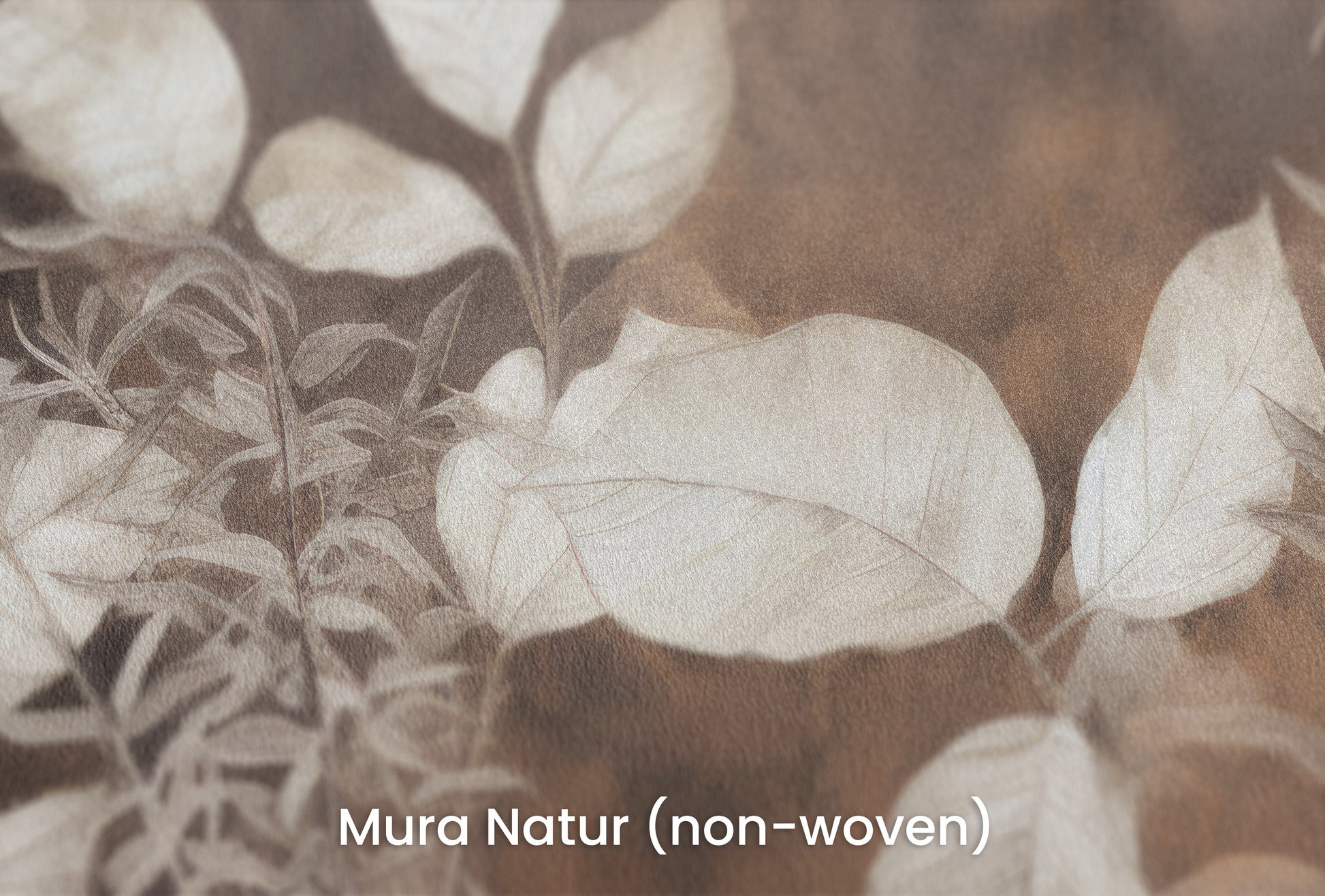 Zbliżenie na artystyczną fototapetę o nazwie Botanical Elegance #2 na podłożu Mura Natur (non-woven) - naturalne i ekologiczne podłoże.