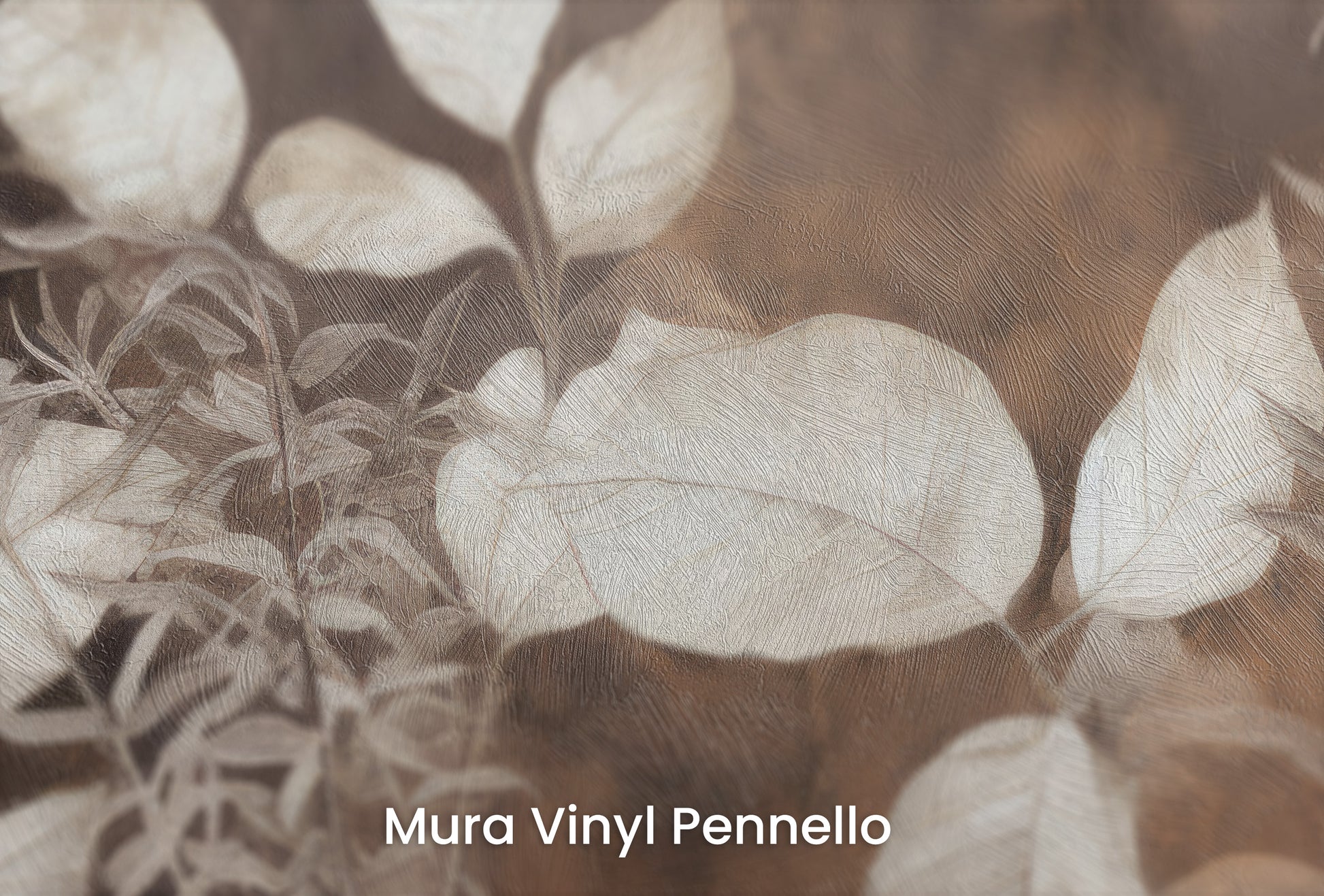 Zbliżenie na artystyczną fototapetę o nazwie Botanical Elegance #2 na podłożu Mura Vinyl Pennello - faktura pociągnięć pędzla malarskiego.