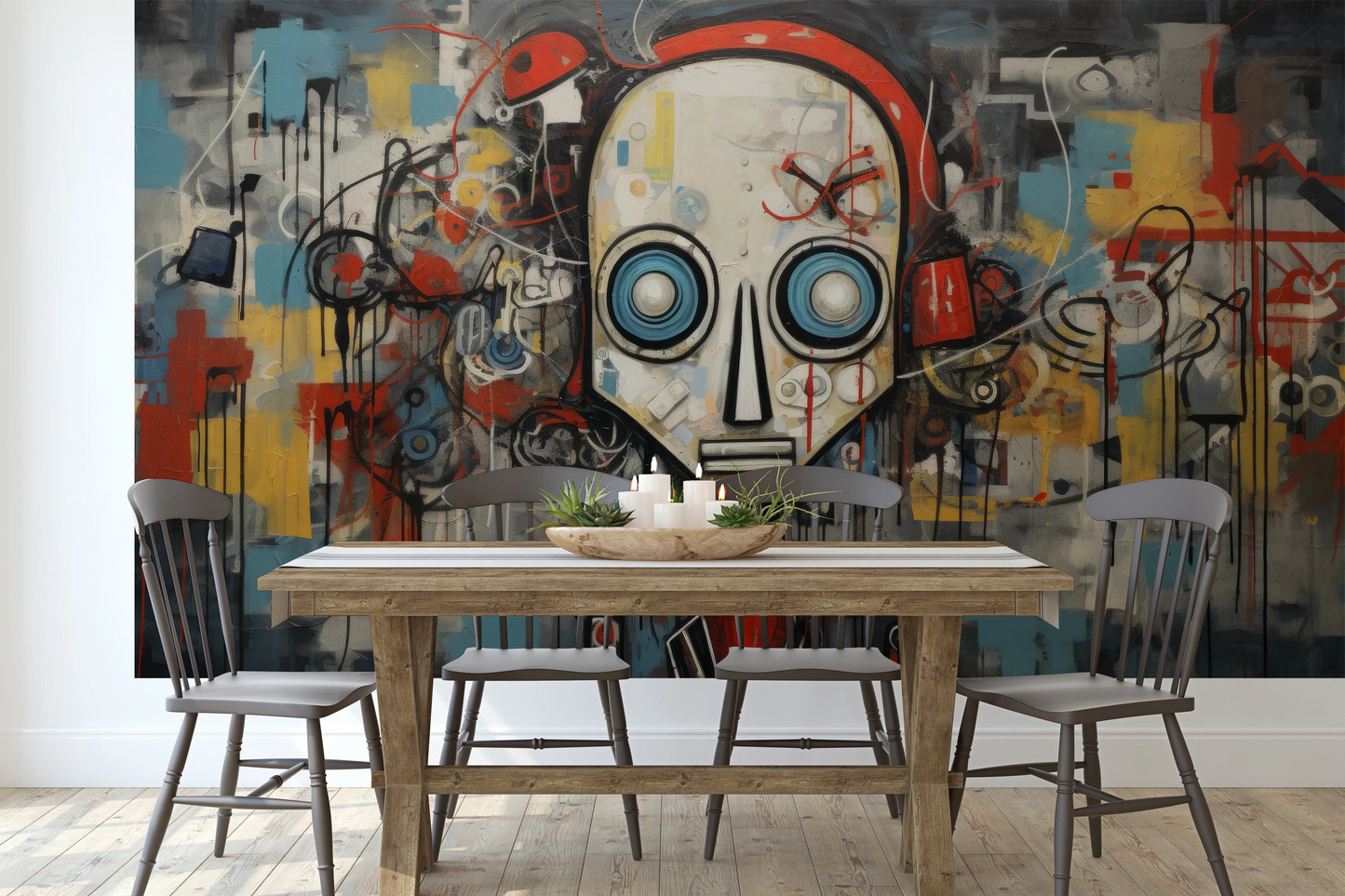 Fototapeta malowana o nazwie Industrial Robot pokazana w aranżacji wnętrza.