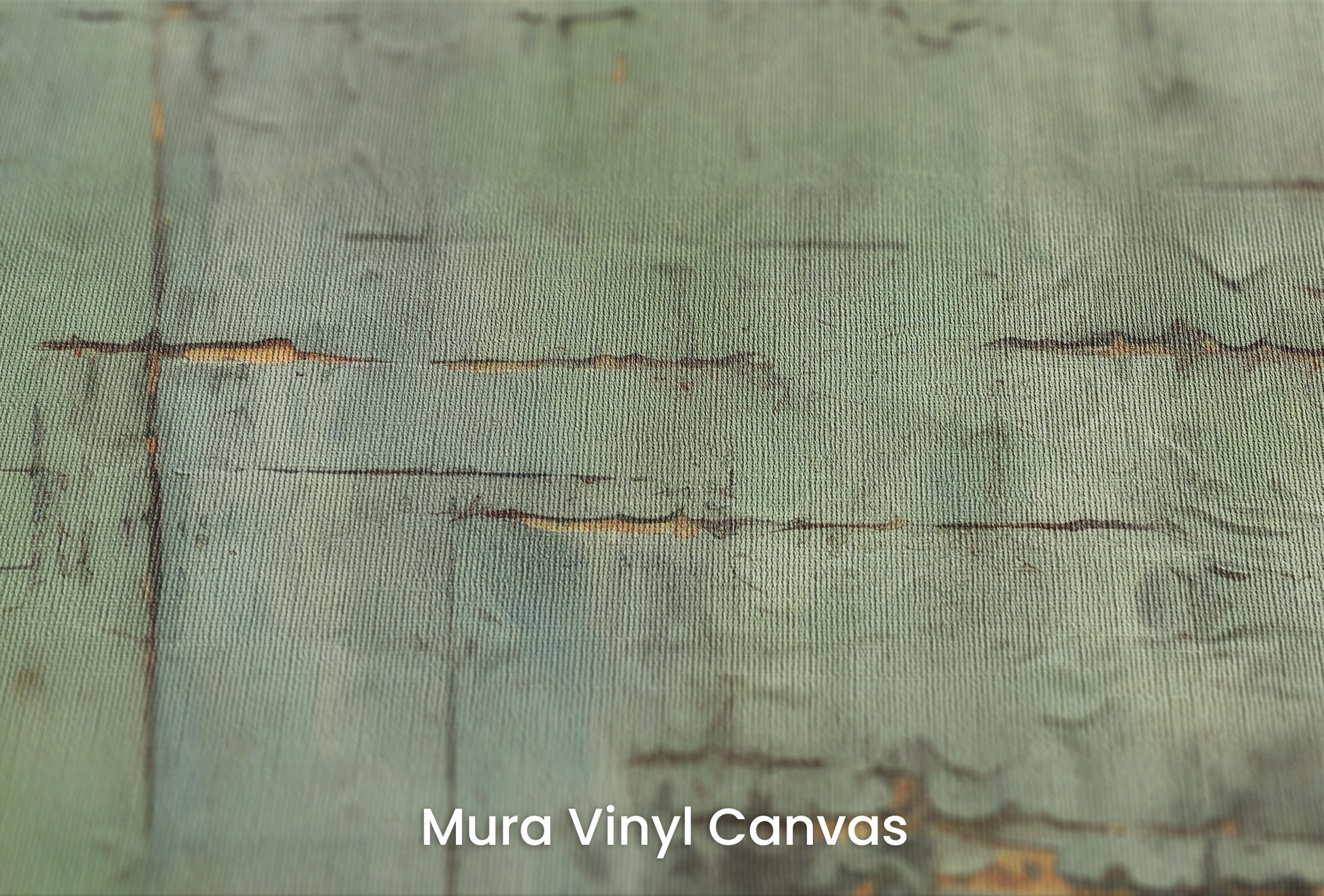 Zbliżenie na artystyczną fototapetę o nazwie Aged Mint na podłożu Mura Vinyl Canvas - faktura naturalnego płótna.
