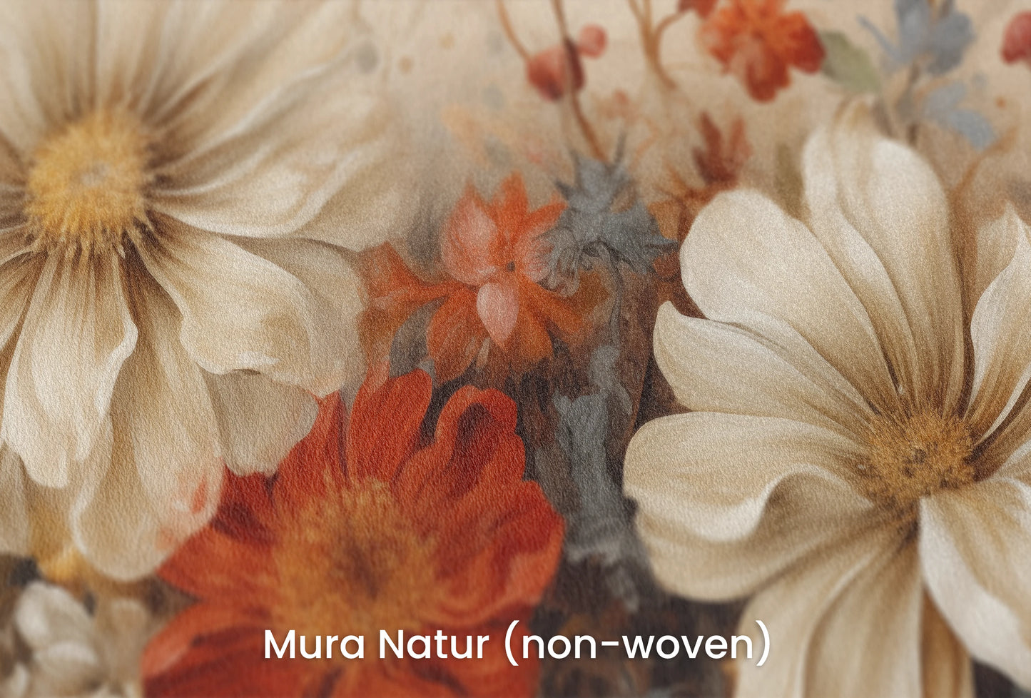 Zbliżenie na artystyczną fototapetę o nazwie Autumn Whisper #2 na podłożu Mura Natur (non-woven) - naturalne i ekologiczne podłoże.