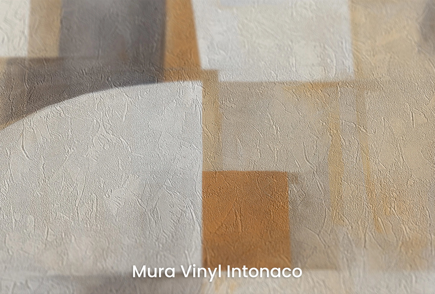 Zbliżenie na artystyczną fototapetę o nazwie Soft Complexity na podłożu Mura Vinyl Intonaco - struktura tartego tynku.