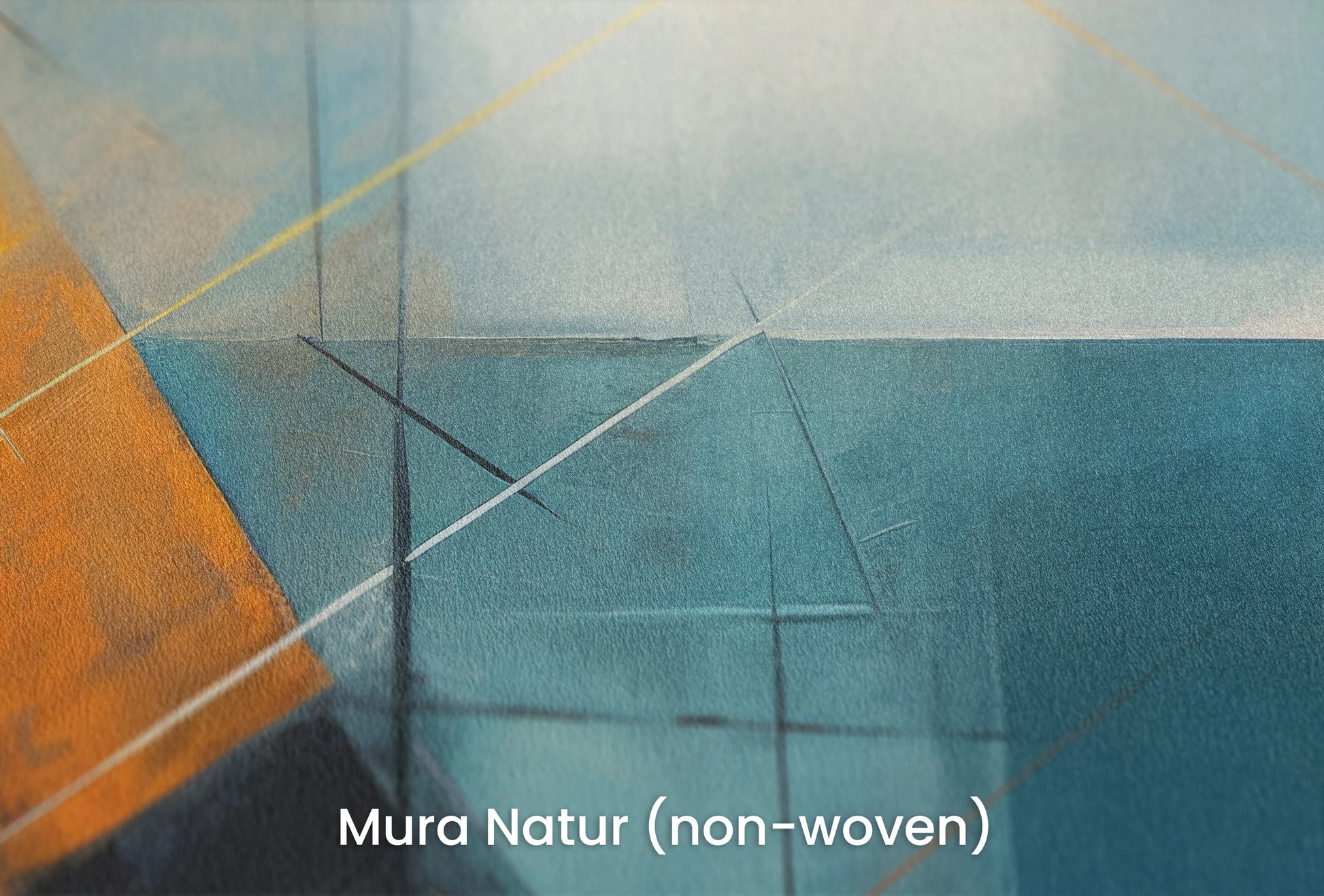 Zbliżenie na artystyczną fototapetę o nazwie Geometric Fusion na podłożu Mura Natur (non-woven) - naturalne i ekologiczne podłoże.