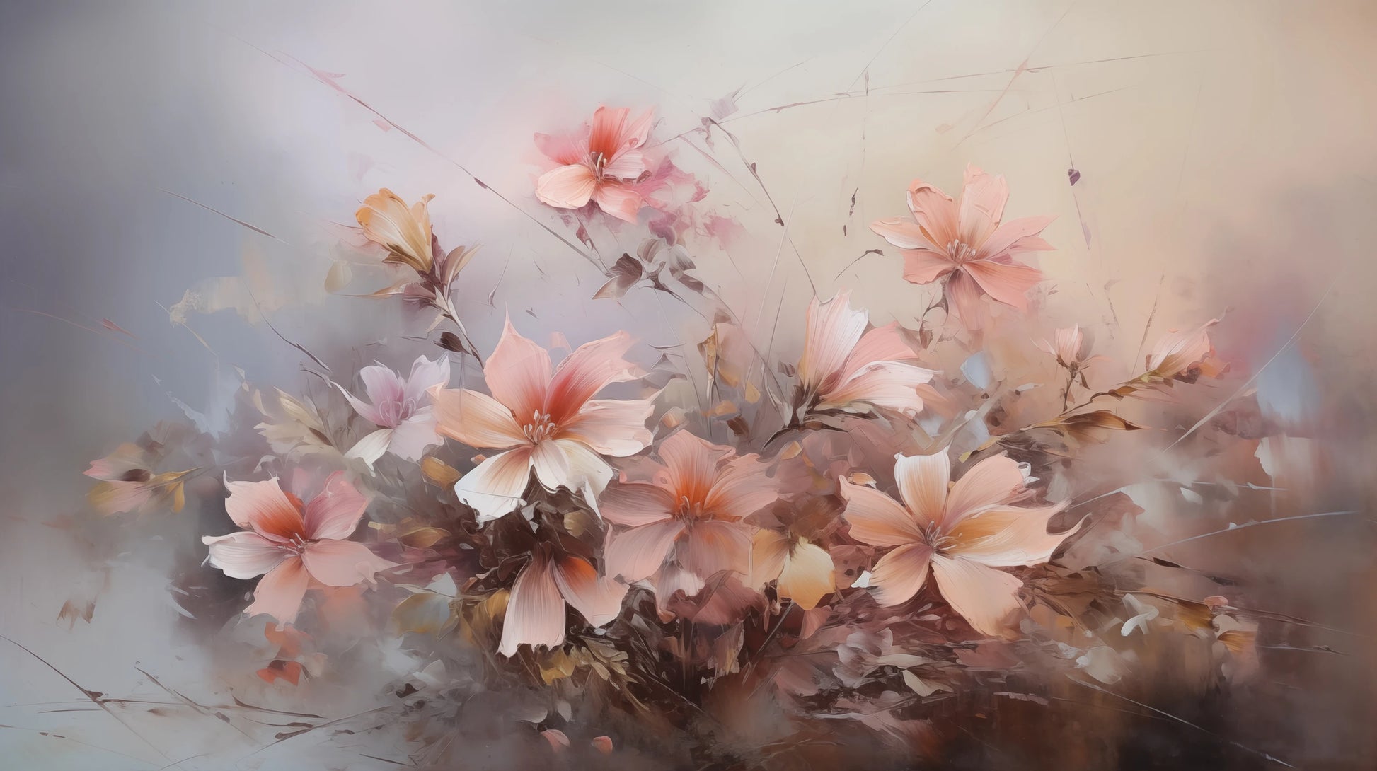 Prezentacja całego wzoru fototapety o nazwie Blossom Haze