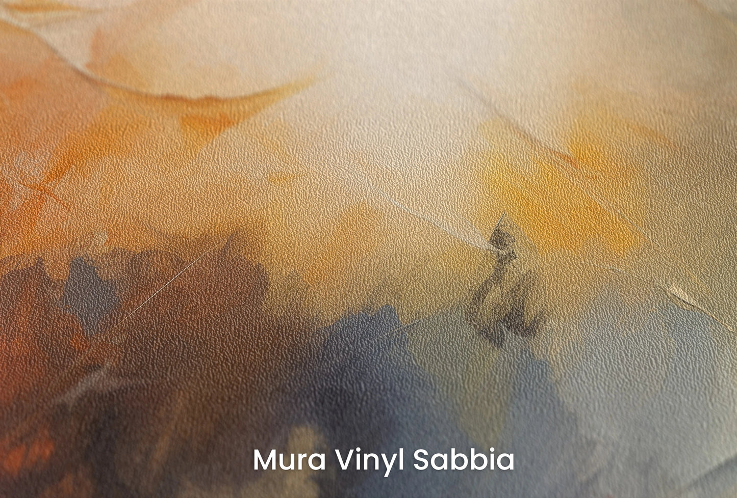 Zbliżenie na artystyczną fototapetę o nazwie Abstract Horizons #2 na podłożu Mura Vinyl Sabbia struktura grubego ziarna piasku.