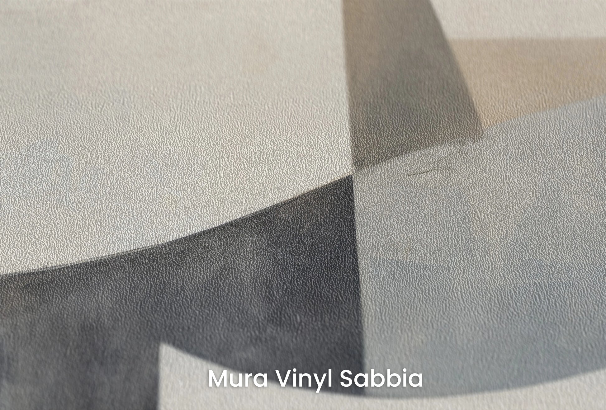 Zbliżenie na artystyczną fototapetę o nazwie Curved Tranquility na podłożu Mura Vinyl Sabbia struktura grubego ziarna piasku.