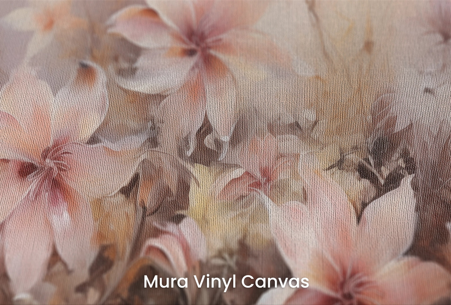 Zbliżenie na artystyczną fototapetę o nazwie Dawn Serenity na podłożu Mura Vinyl Canvas - faktura naturalnego płótna.