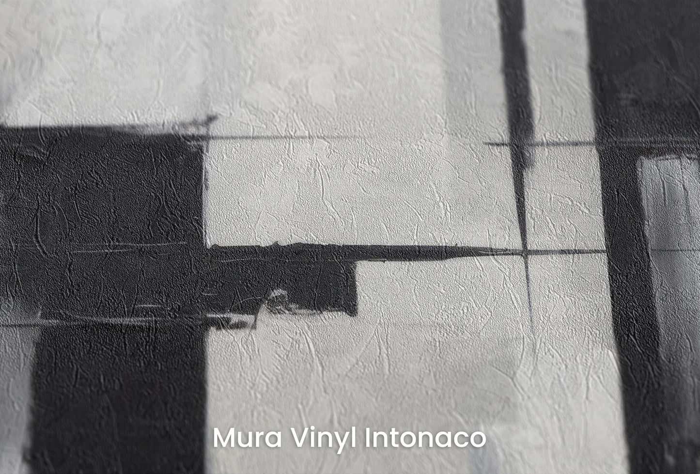 Zbliżenie na artystyczną fototapetę o nazwie Monochrome Reflection na podłożu Mura Vinyl Intonaco - struktura tartego tynku.
