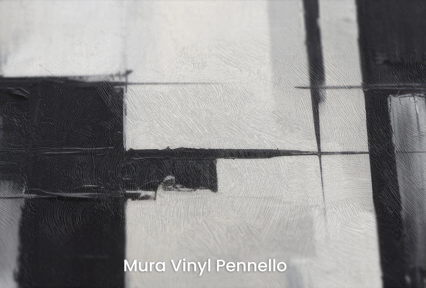Zbliżenie na artystyczną fototapetę o nazwie Monochrome Reflection na podłożu Mura Vinyl Pennello - faktura pociągnięć pędzla malarskiego.
