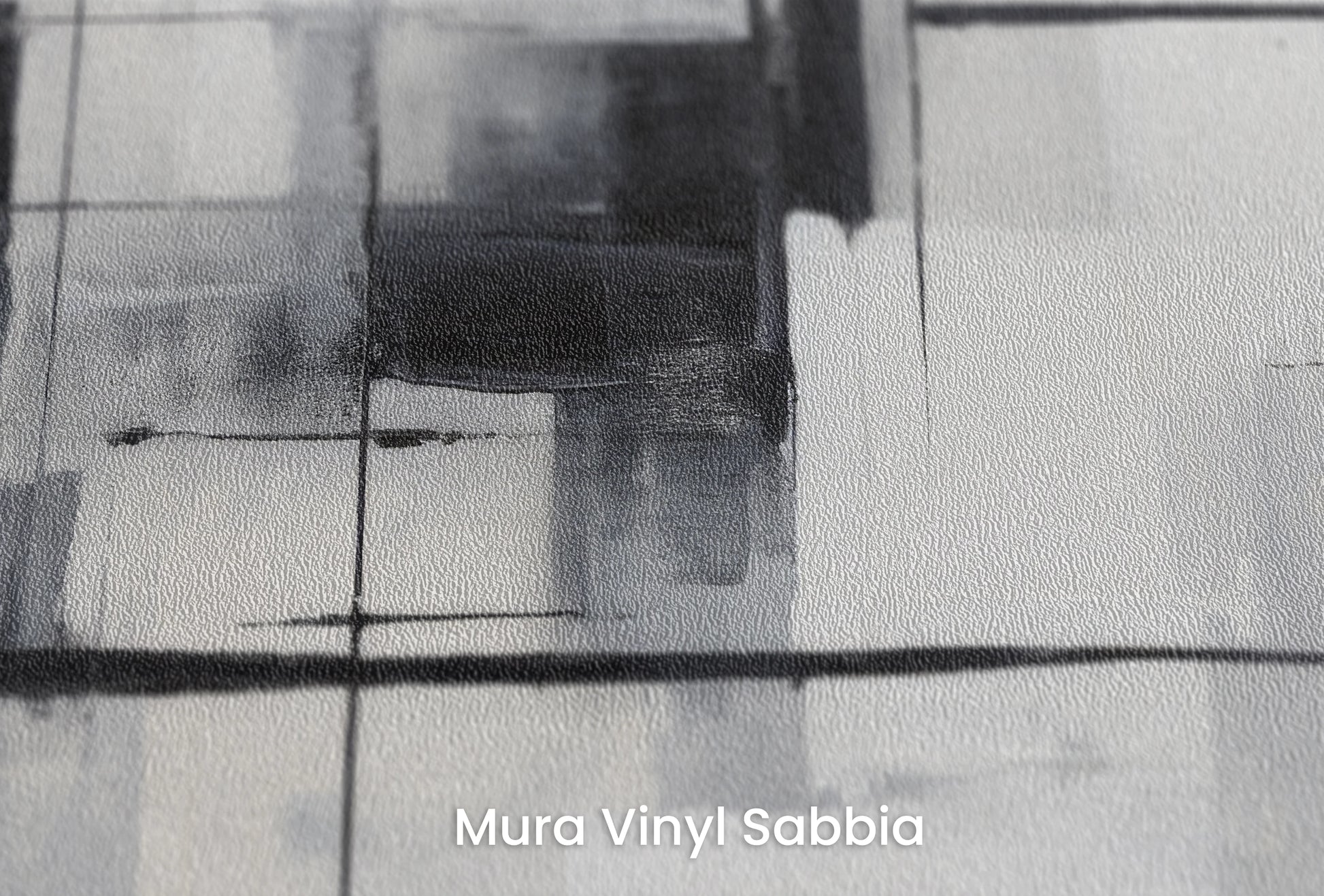 Zbliżenie na artystyczną fototapetę o nazwie Structural Fusion na podłożu Mura Vinyl Sabbia struktura grubego ziarna piasku.