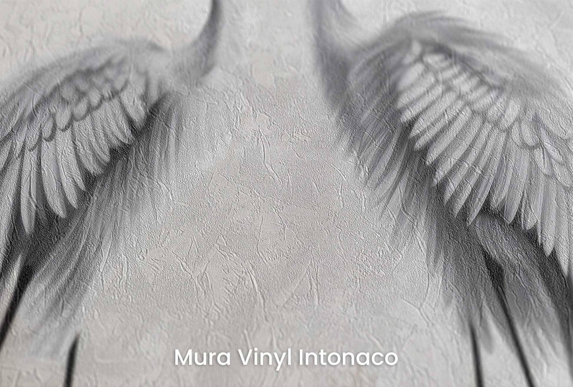 Zbliżenie na artystyczną fototapetę o nazwie Ethereal Reflections na podłożu Mura Vinyl Intonaco - struktura tartego tynku.